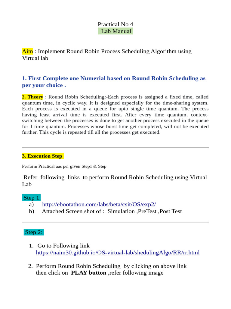 Practical No 4- Round Robin (1) | PDF