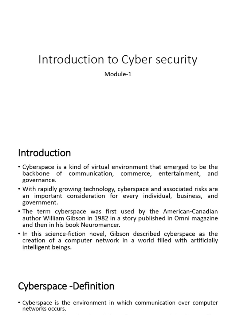 Introduction to Cybersecurity Concepts | PDF | World Wide Web ...