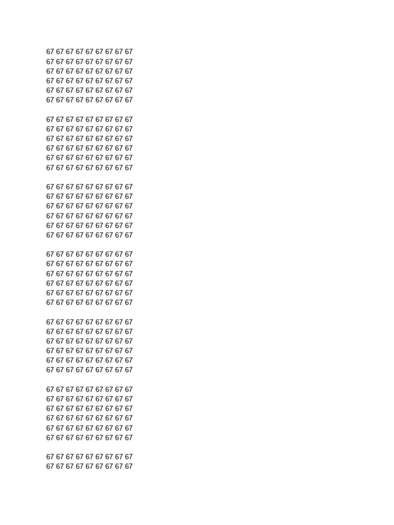 Repeated Number Sequence 67 | PDF