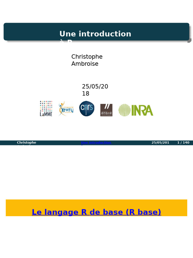 Introduction au langage R et ses fonctionnalités | PDF | Matrice ...