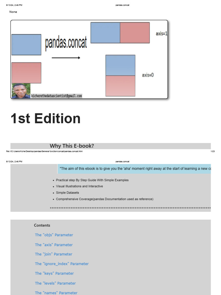 Mastering pandas.concat Function Guide | PDF | Parameter (Computer ...