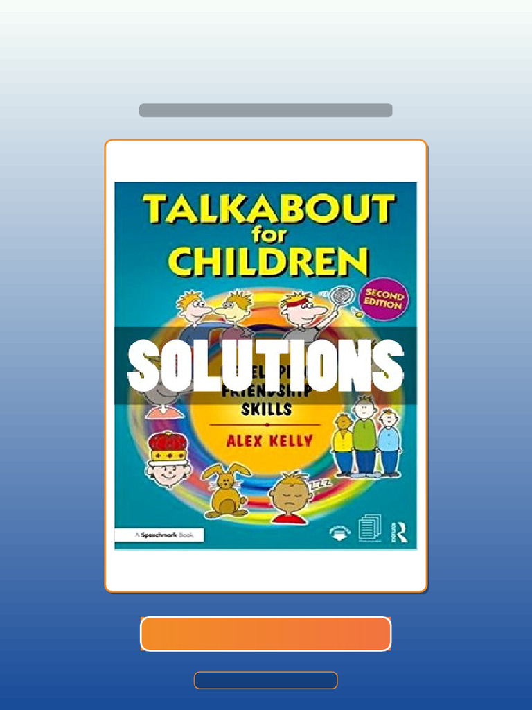 Talkabout for Children 3 Developing Friendship Skills 2nd Edition Kelly ...