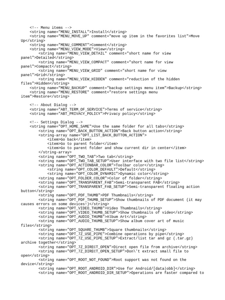 Menu and Settings for File Management | PDF | Computer File | Android ...