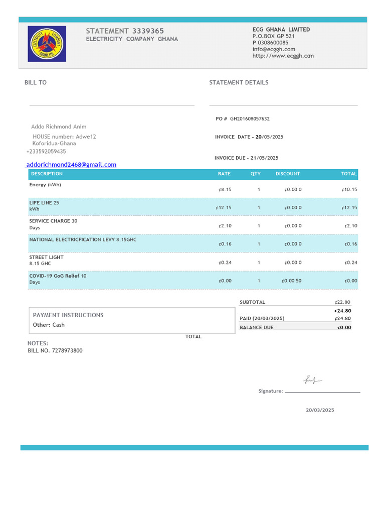 Invoice for Energy Services - May 2025 | PDF