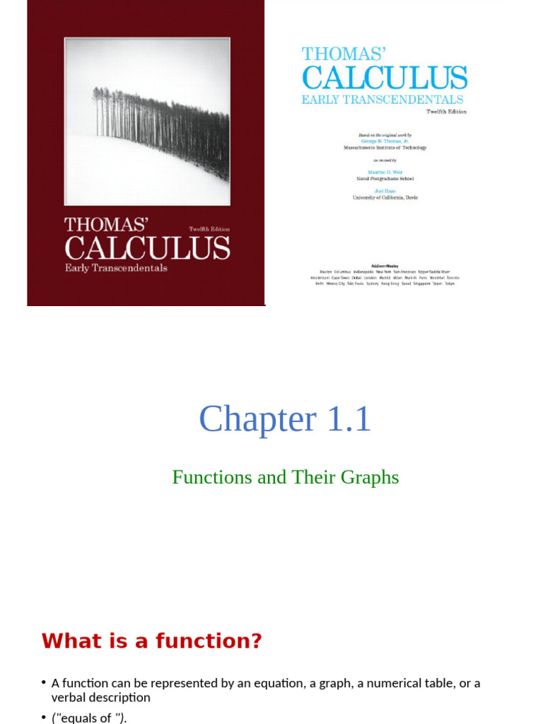 1.1 Functions and Their Graphs | PDF | Function (Mathematics ...