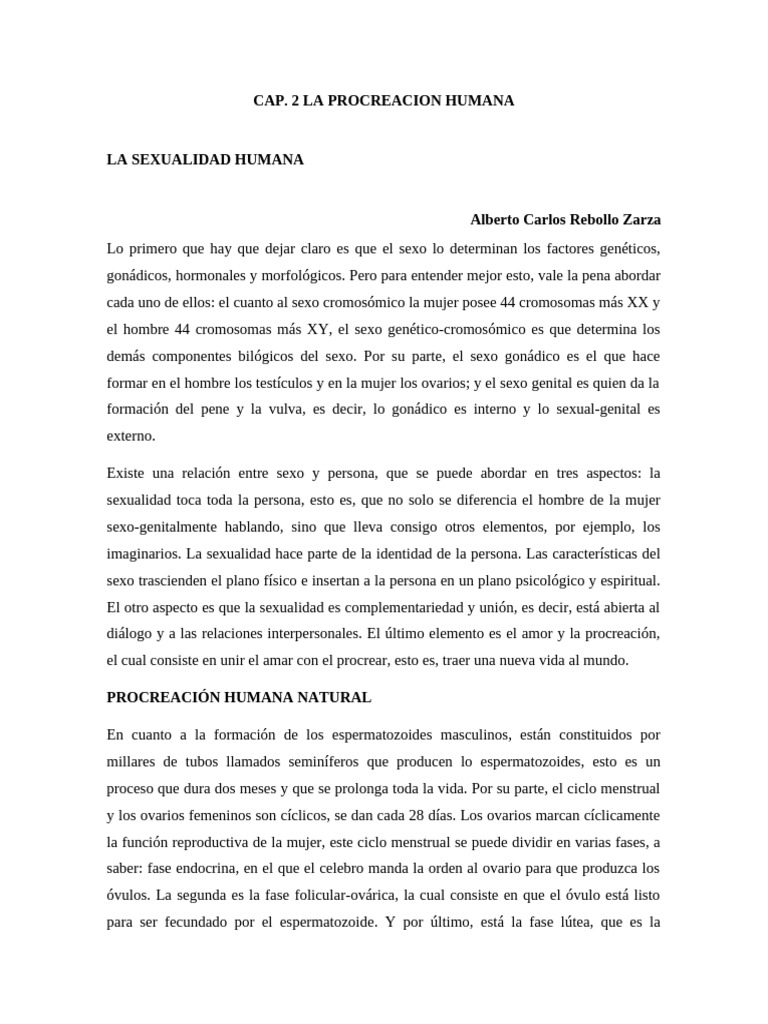 Procreación y Sexualidad Humana | PDF | Sexo | La sexualidad humana