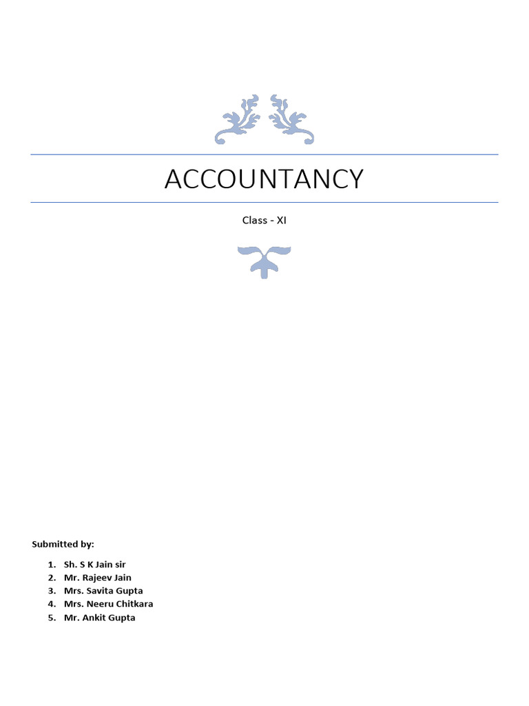 Class XI Accountancy Sample Paper 2025-26 | PDF | Debits And Credits ...
