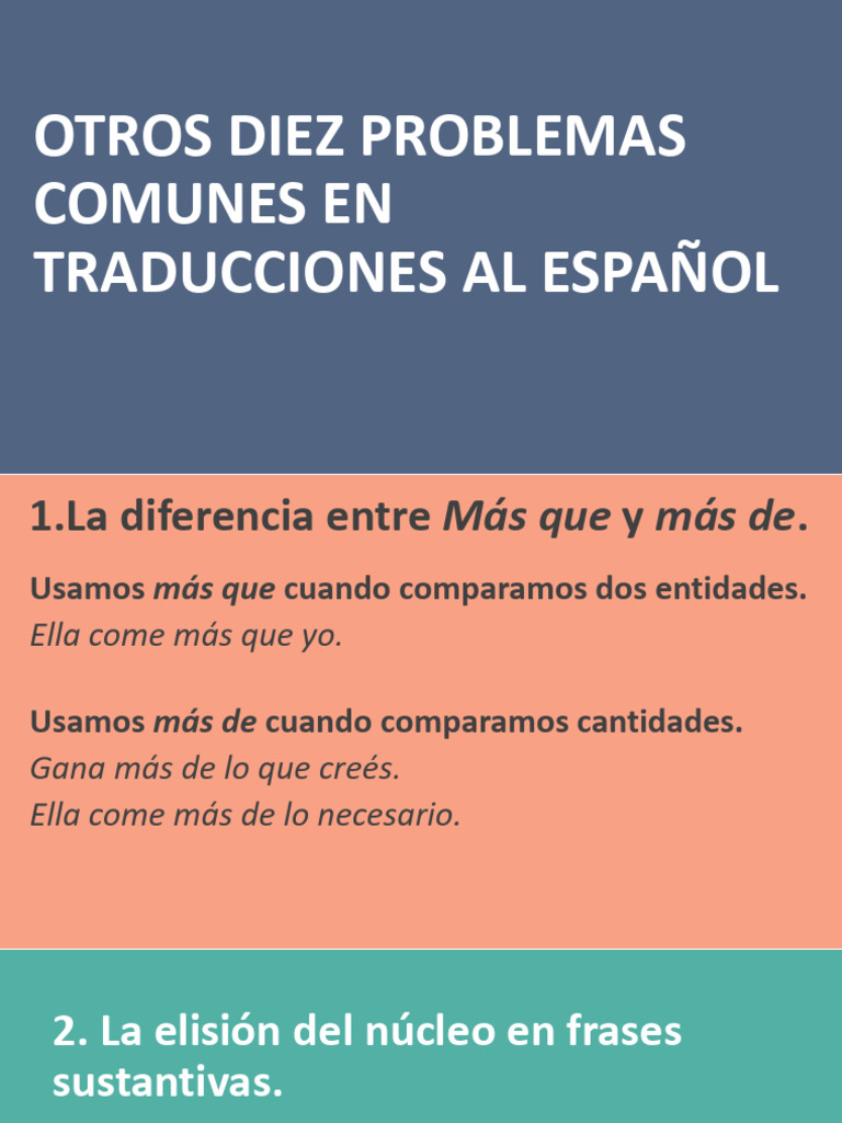 Problemas Comunes en Traducciones al Español | PDF