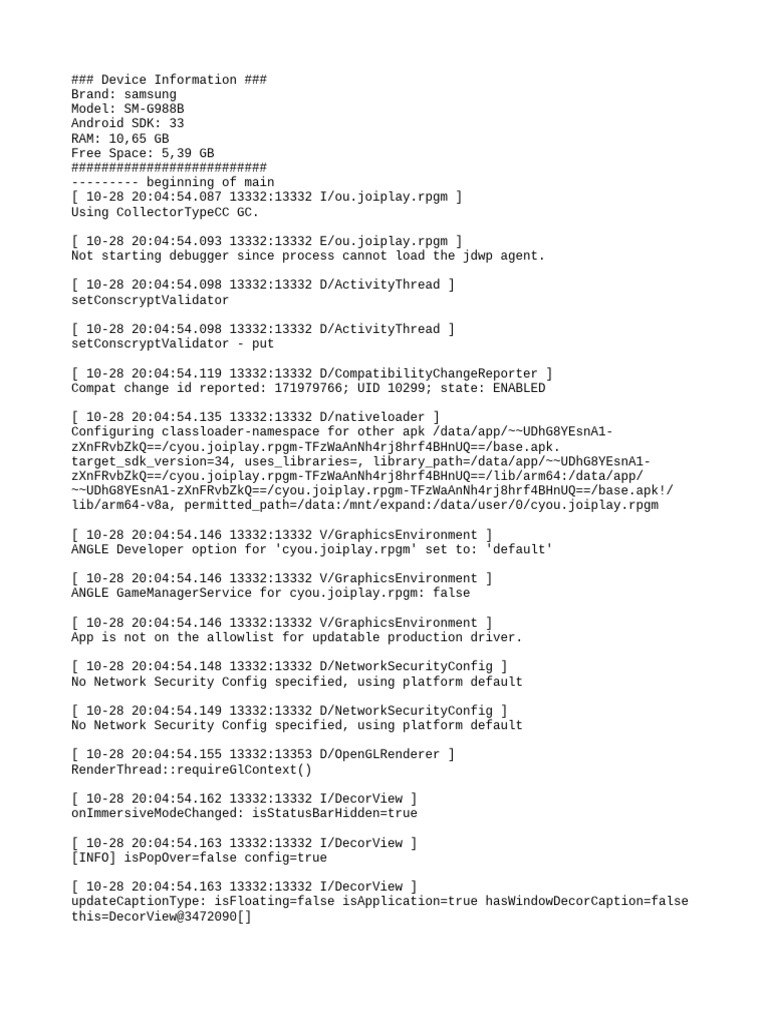 Samsung SM-G988B Device Logs | PDF | Android (Operating System ...