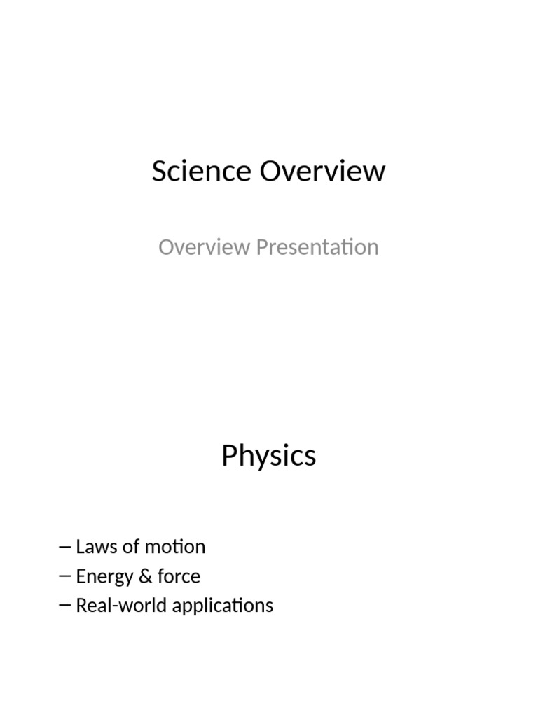 Comprehensive Science Overview Guide | PDF