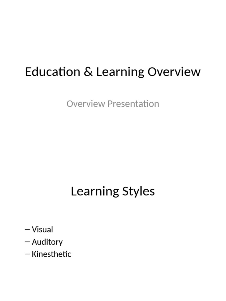 Education Learning Presentation | PDF