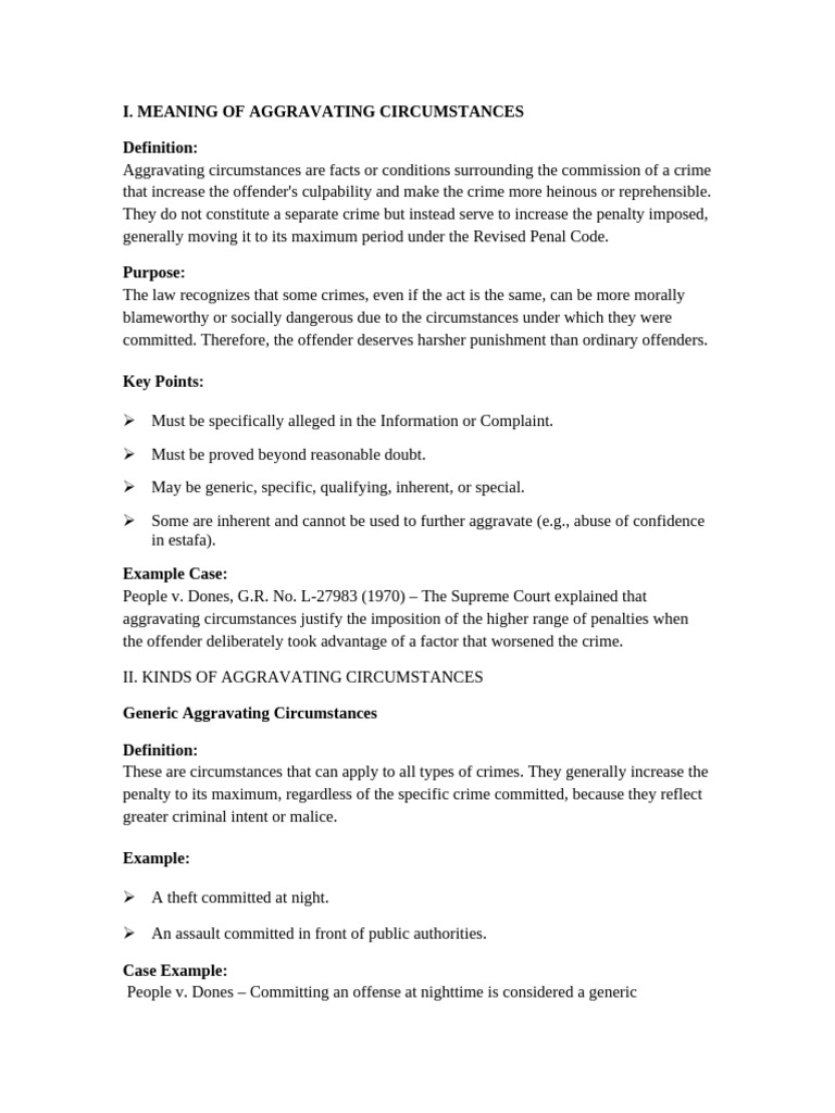 Understanding Aggravating Circumstances in Law | PDF | Crimes | Crime ...