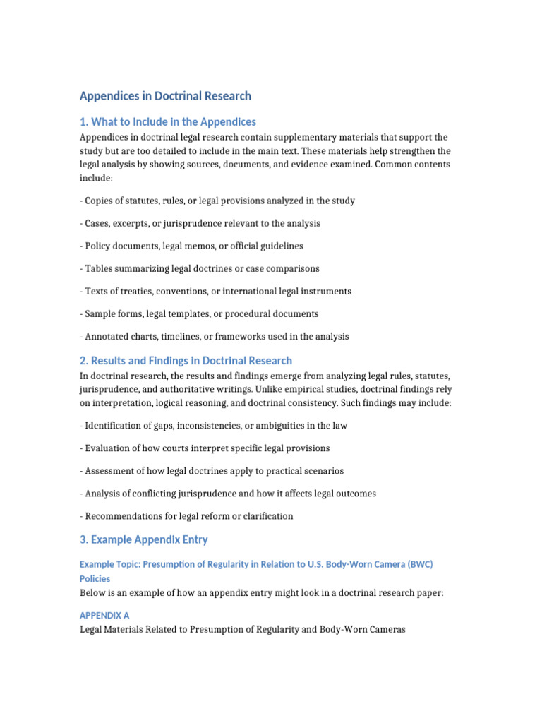Appendices in Doctrinal Legal Research | PDF | Jurisprudence | Justice