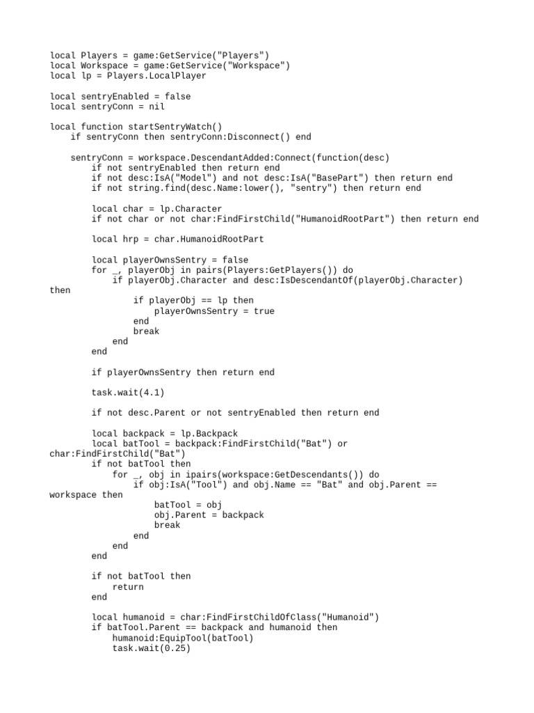 Roblox Sentry Watch Script Guide | PDF
