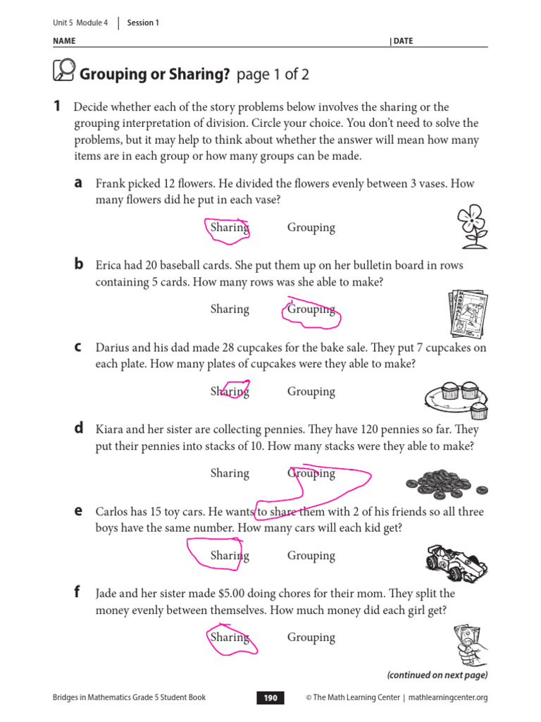Grade 5 Division: Sharing vs. Grouping | PDF | Arithmetic | Elementary ...