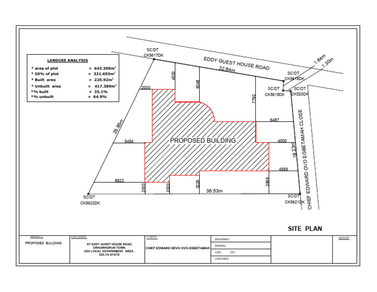 Site Plan for Proposed Building in Delta | PDF