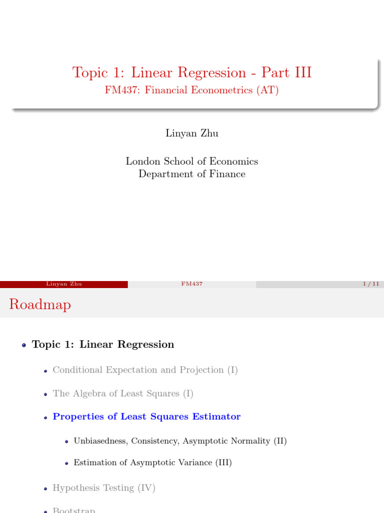 FM437!1!3 Linear Regression III | PDF | Ordinary Least Squares | Errors ...