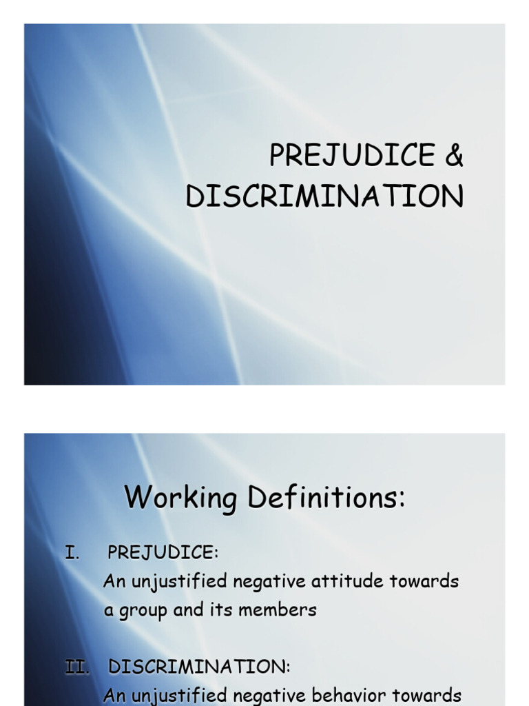 Understanding Prejudice and Discrimination | PDF | Prejudices | Stereotypes