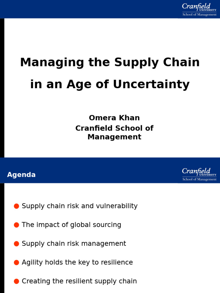 Supply Chain Risk Management Strategies | PDF | Risk | Supply Chain
