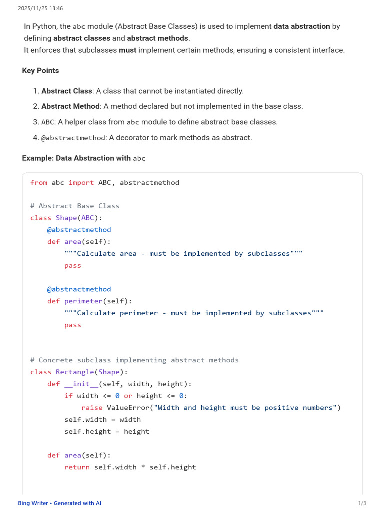 Python Data Abstraction with abc Module | PDF | Class (Computer ...