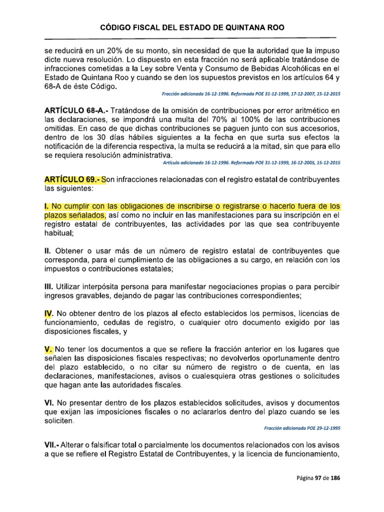 Codigo Fiscal de Quintana Roo | PDF