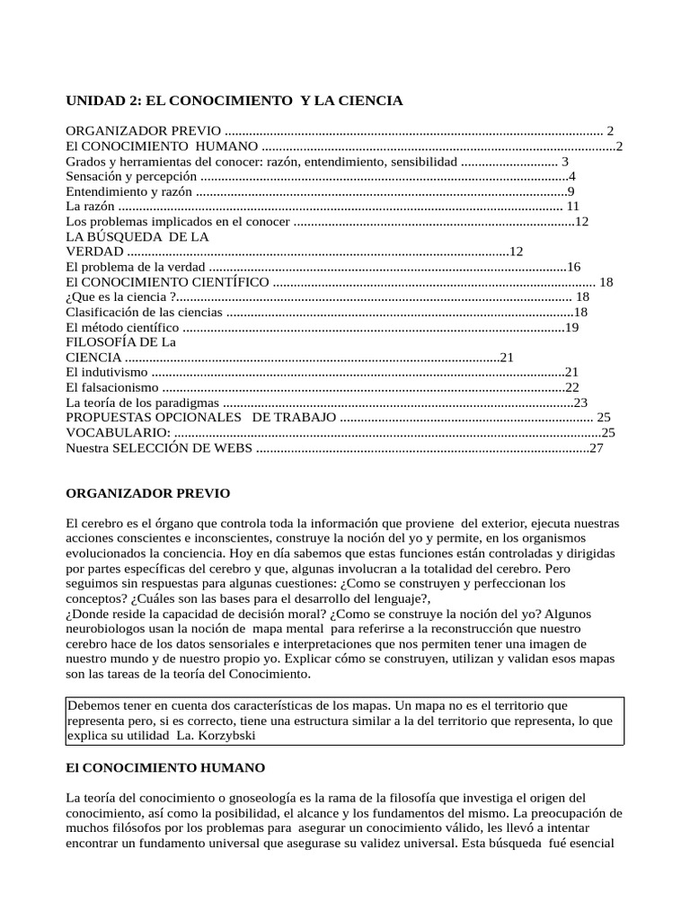 Teoría del Conocimiento y Ciencia | PDF | Verdad | Conocimiento