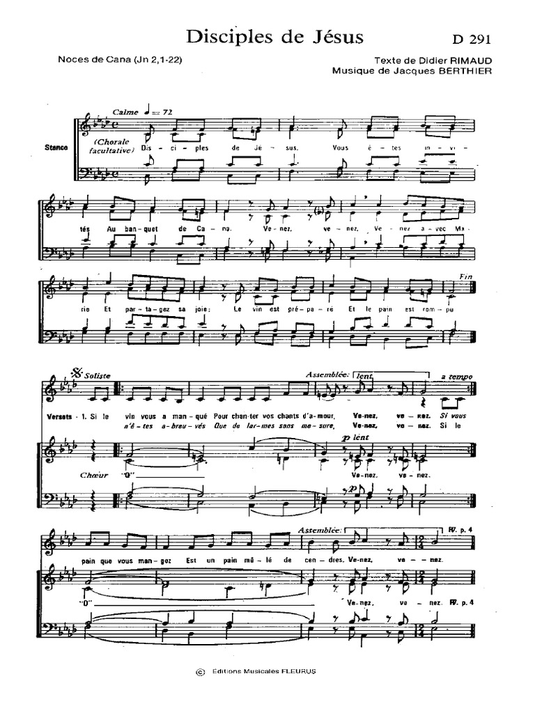 Disciples de Jésus D.291 (D.rimaUD - J.bertHIER) - Communion - Français ...
