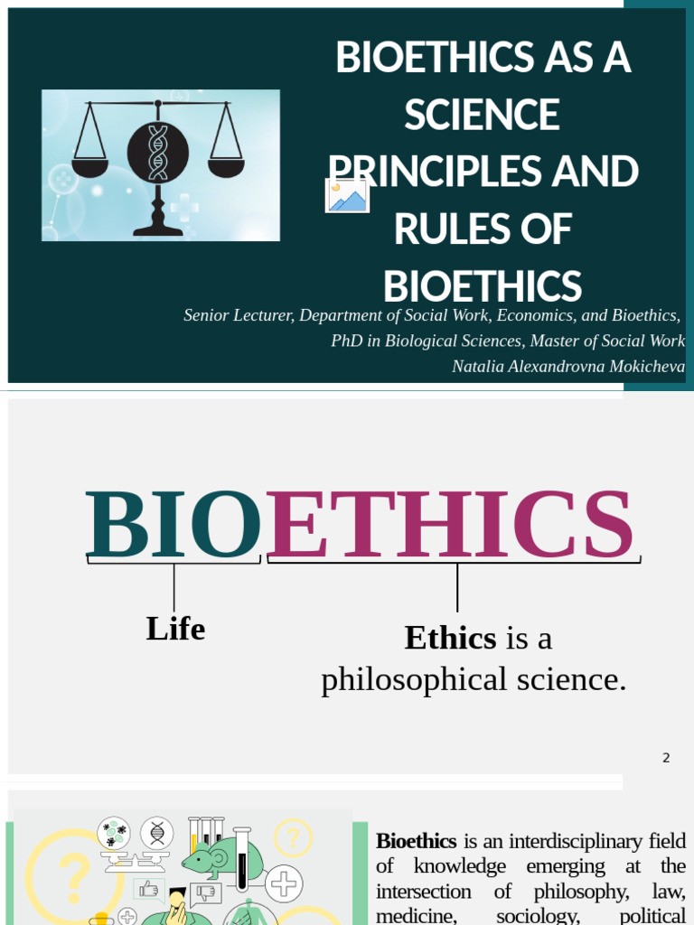 Lesson 3. Bioethics as a Science. Principles and Rules of Bioethics ...