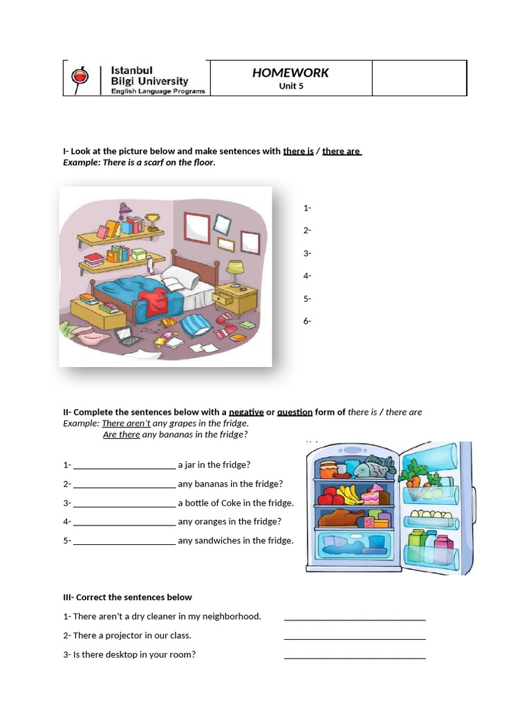 Homework - Unit 5 + Reading | PDF | Lunch