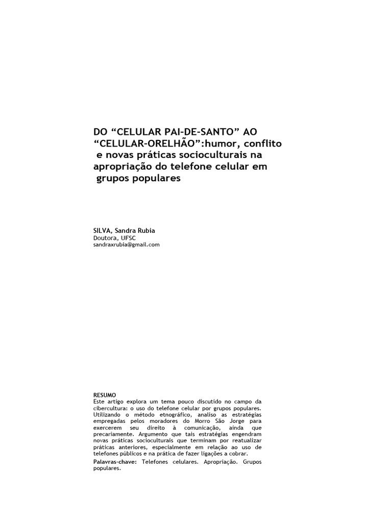 09 Do+“Celular+Pai de Santo” Seloecopyright[1] | PDF | Celulares | Internet