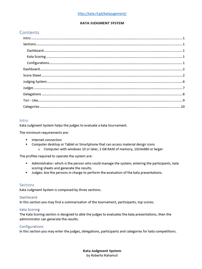 Kata Judgment System Overview | PDF | Judo | Computing
