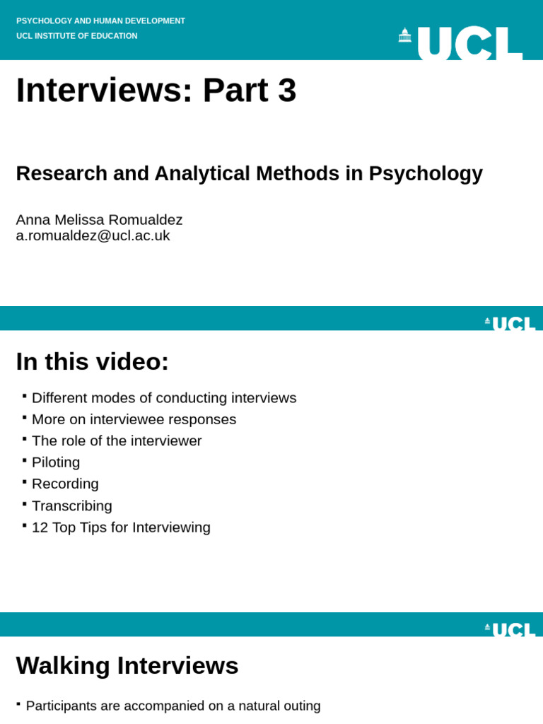 Interview Techniques in Psychology Research | PDF | Interview ...