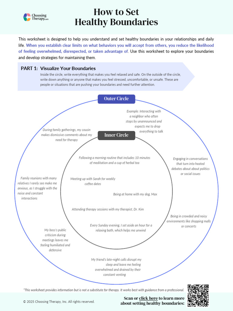 Healthy Boundaries Worksheet Guide | PDF | Body Language ...
