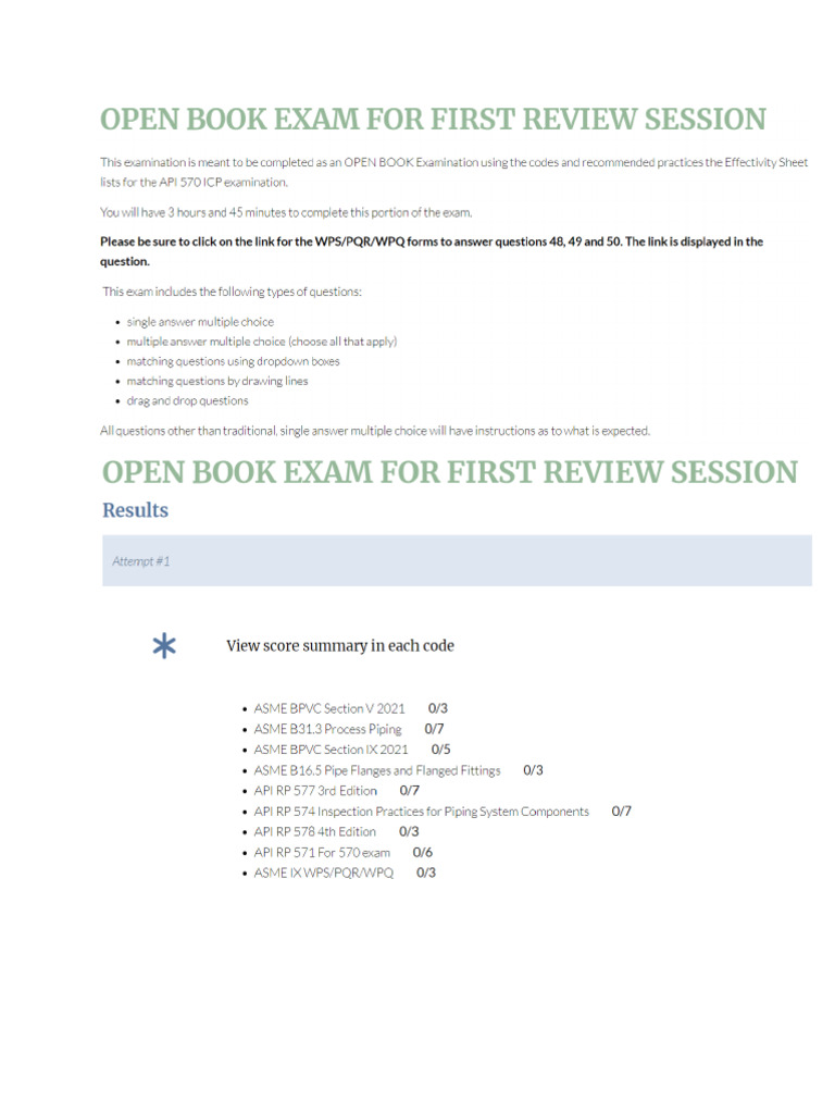 API 570 - OPEN BOOK EXAM Ett | PDF