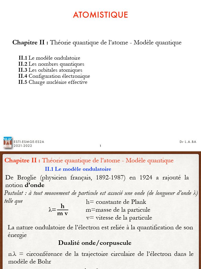 Modèle quantique de l'atome et orbitales | PDF | Orbitale atomique ...