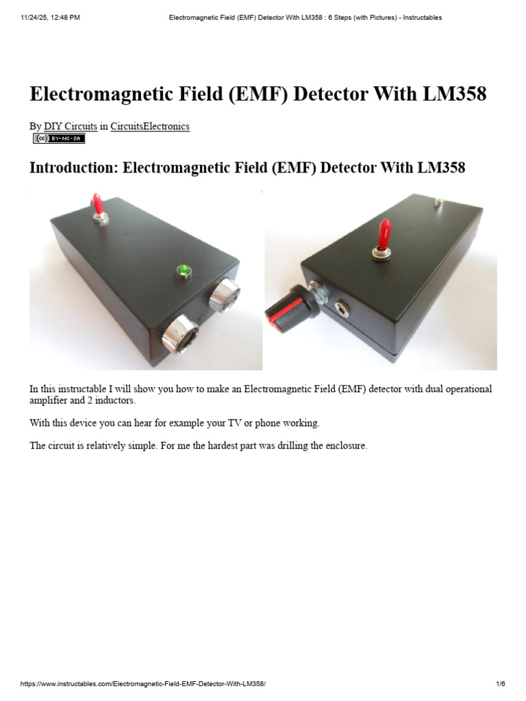 Build an EMF Detector with LM358 | PDF | Printed Circuit Board ...