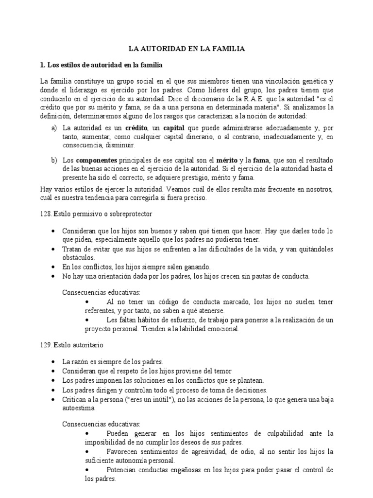 Estilos de Autoridad en la Familia | PDF | Toma de decisiones ...