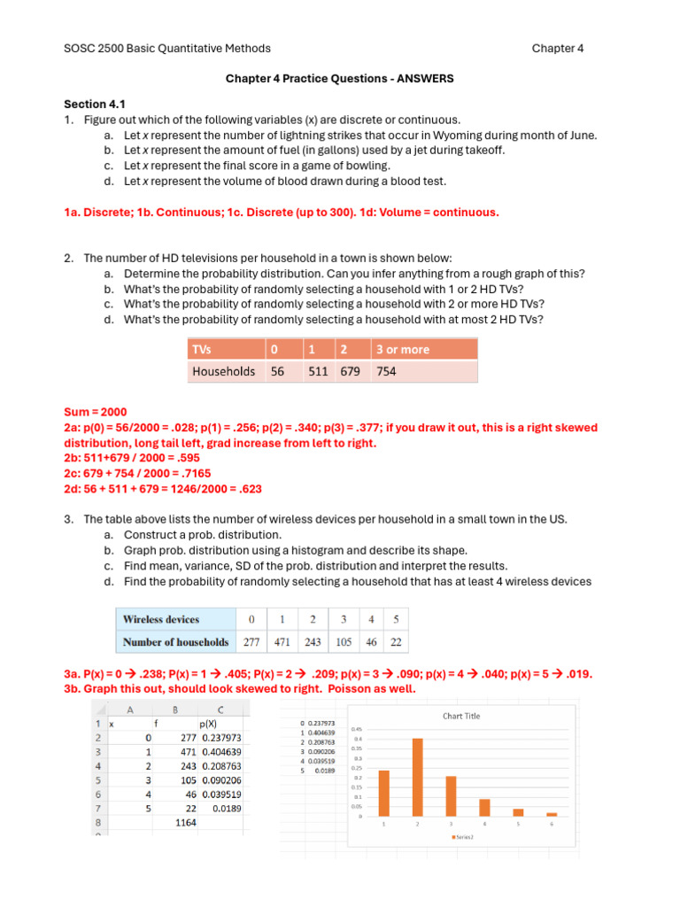 Quantitative Methods Practice Answers | PDF | Probability Distribution ...