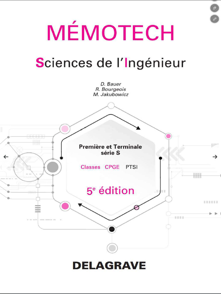 Mémotech Sciences de L'ingénieur 1e Tle BAC S CPGE-Delagrave (2017 ...