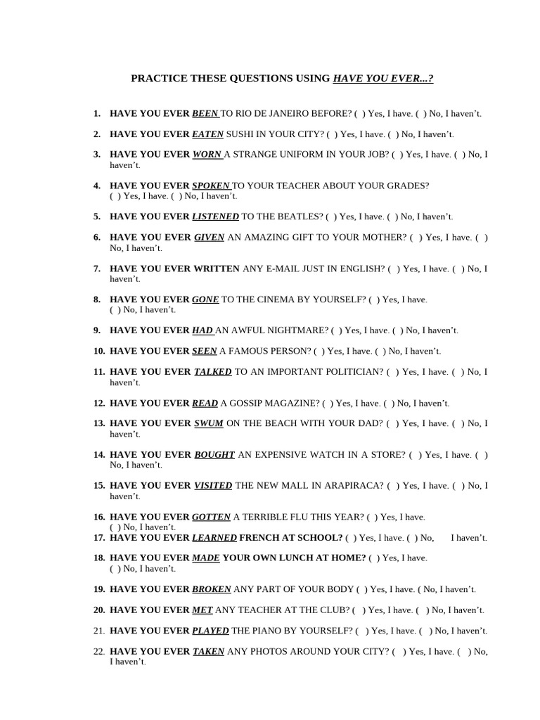 Have You Ever Questions for Practice | PDF | Chess Theory | Chess
