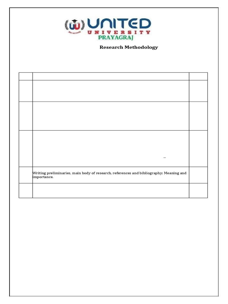 Research Methodology Course Overview | PDF