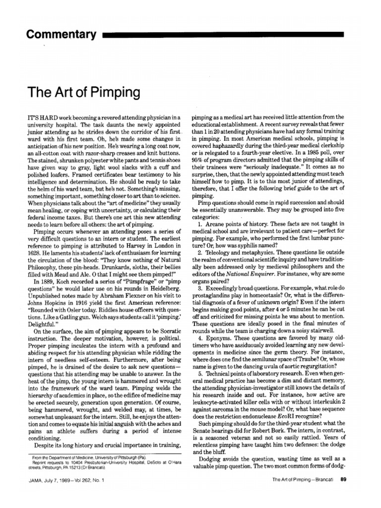 Mastering the Art of Pimping in Medicine | PDF