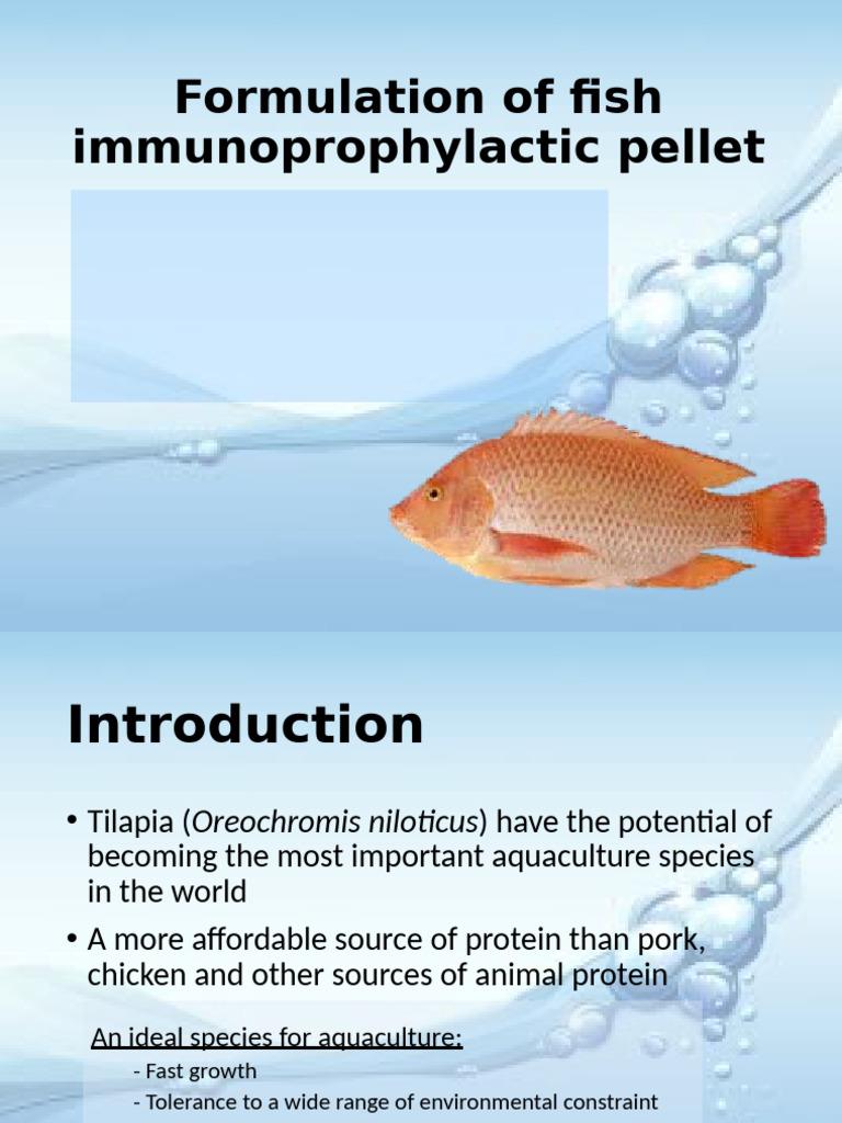Formulation of Fish Immunoprophylactic Pellet | PDF | Fat | Vitamin