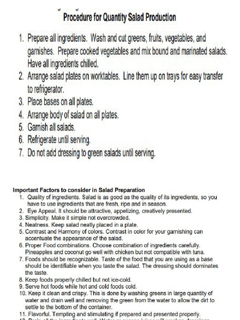 Salad Recipe | PDF
