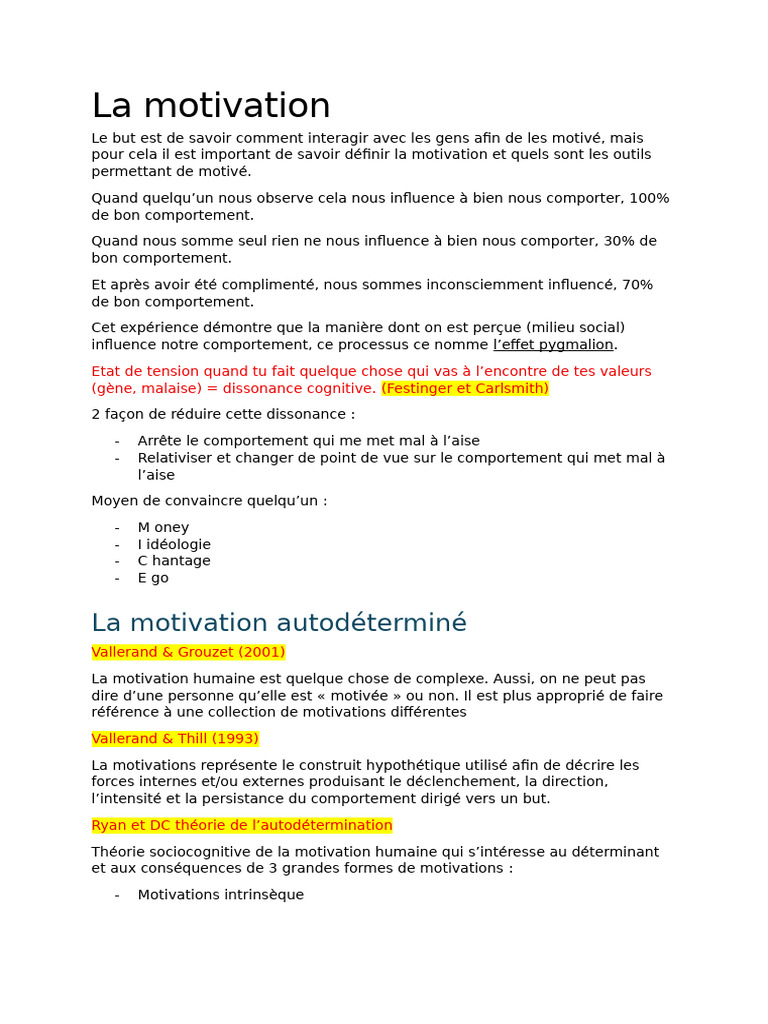 Comprendre la motivation humaine | PDF | Motivation | Motivant