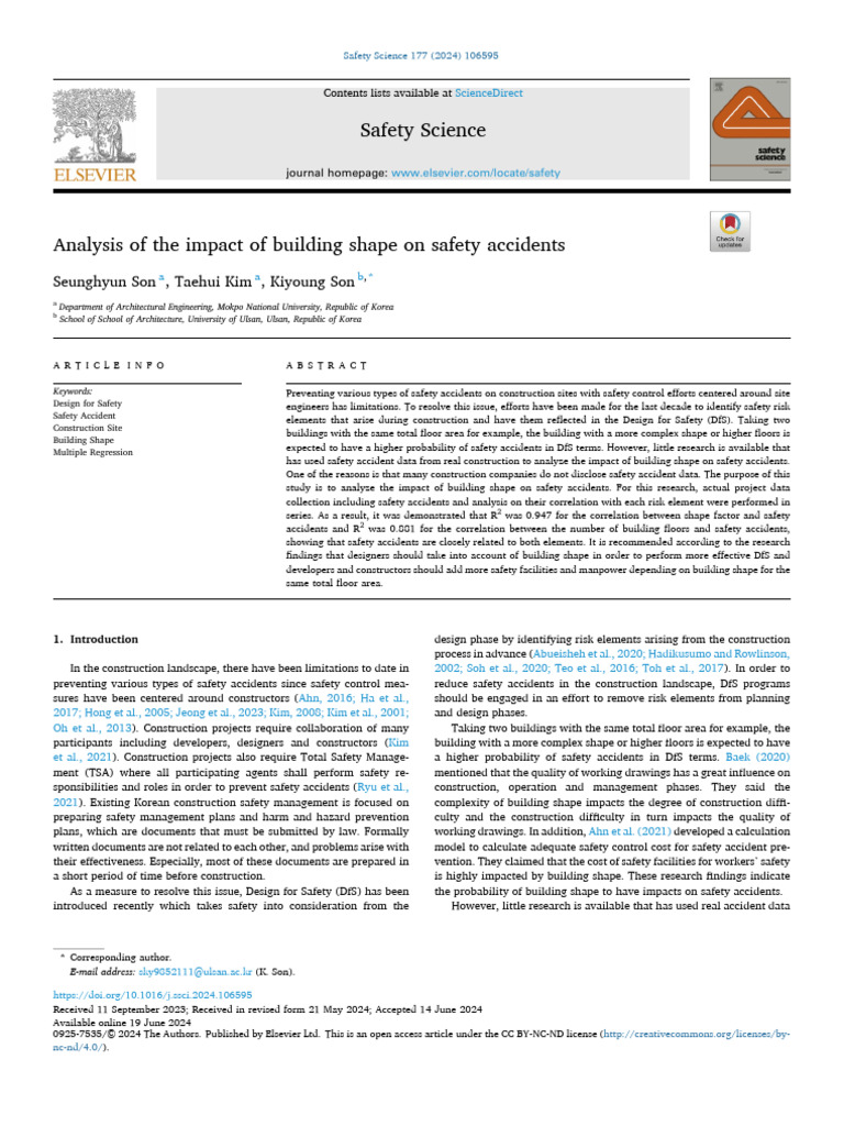 Building Shape's Impact on Safety Accidents | PDF | Coefficient Of ...