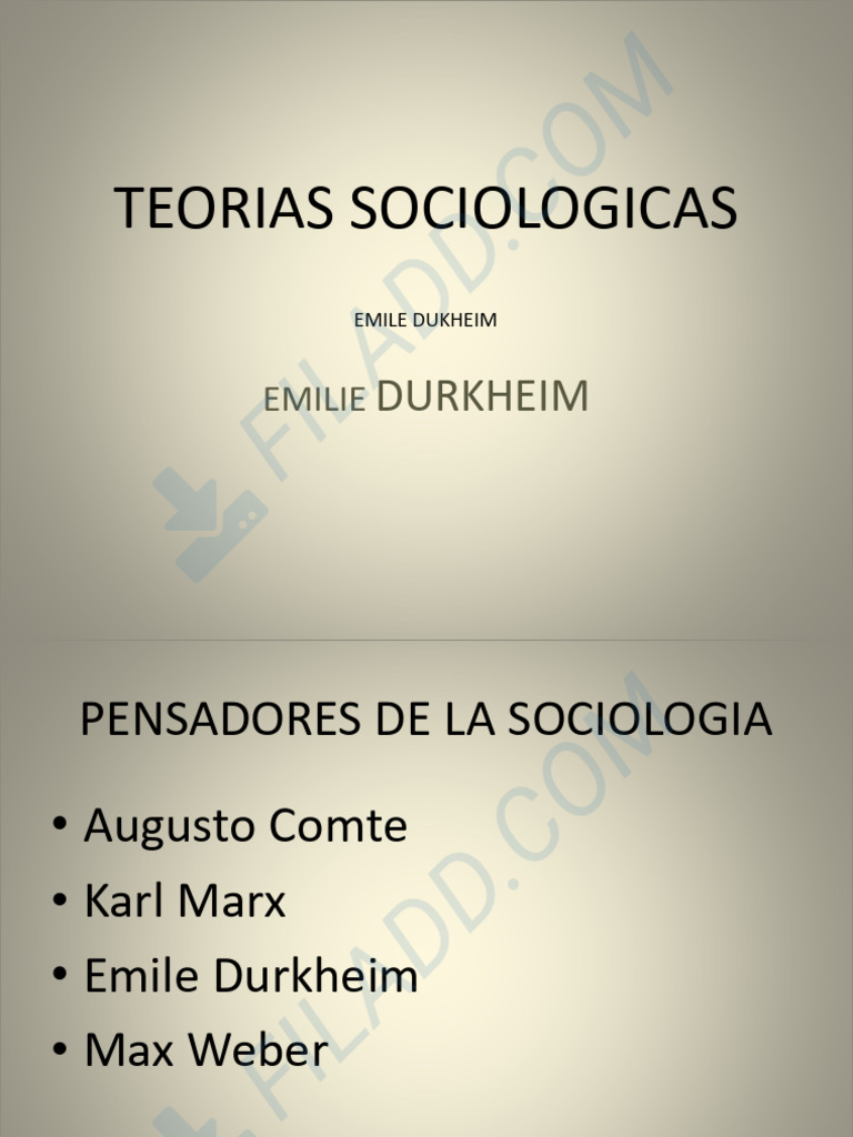 Teorías de Emile Durkheim en Sociología | PDF | Emile Durkheim | Sociología