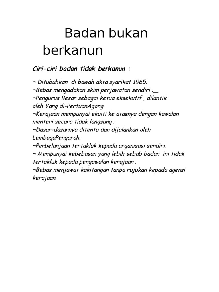 Badan Bukan Berkanun II  PDF