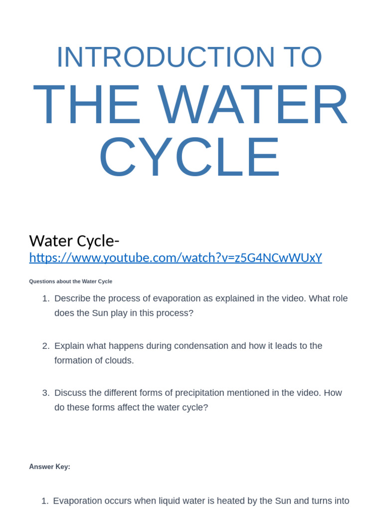 Understanding the Water Cycle Processes | PDF | Water Cycle | Water