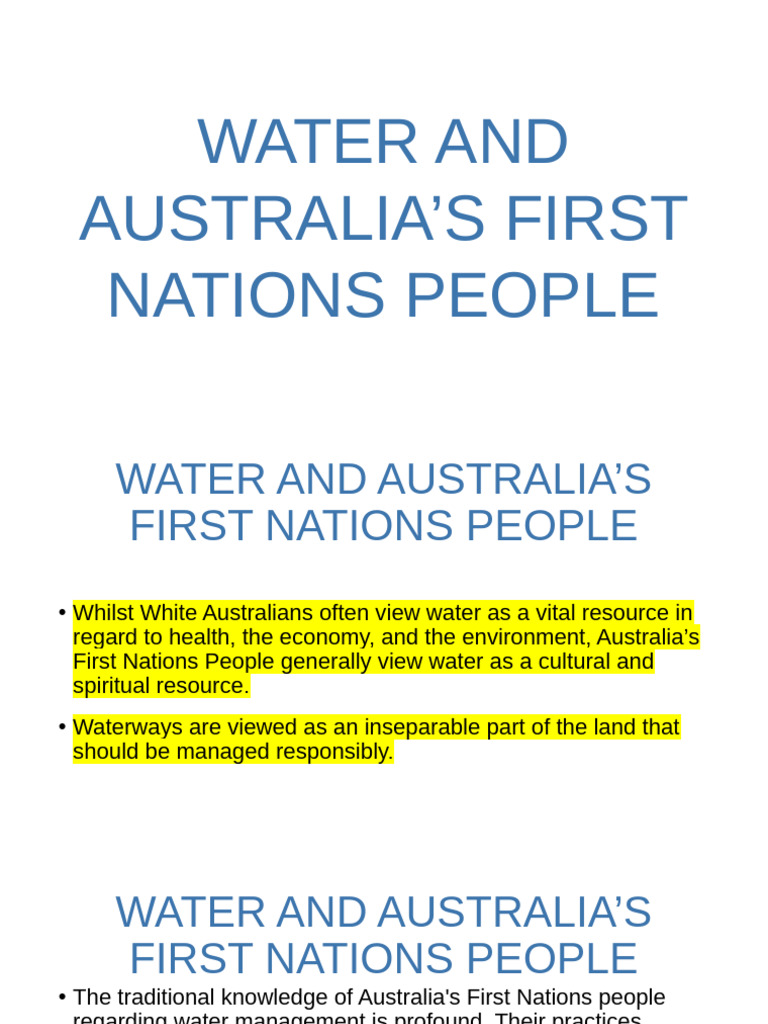 Water Management in First Nations Culture | PDF | River | Water